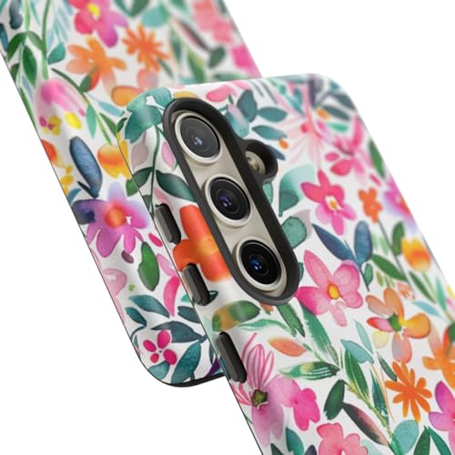 Coque Samsung S24 rose fleurs rigide mate antichoc - 2