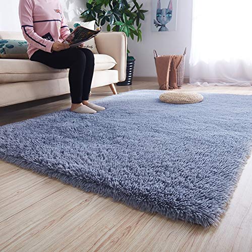 Tapis à poils longs gris 200x200cm pour grand salon shaggy - 2
