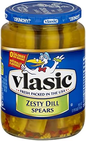 Amazon Com Vlasic Zesty Bread Butter Pickle Chips 24oz Glass Jar Pack Of 2 Grocery Gourmet Food