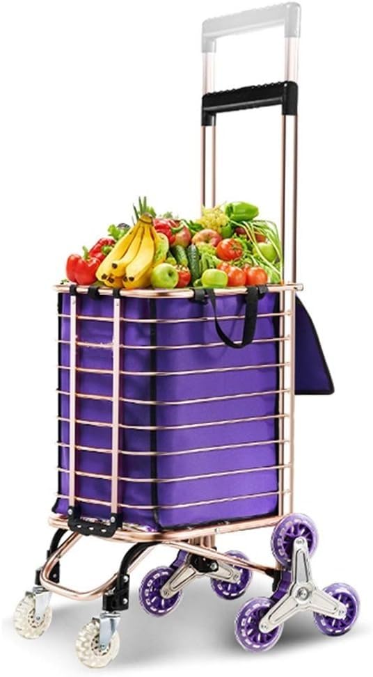 Carrito plegable para compras ligero de aleación de aluminio con 8 ruedas grandes miniatura 1