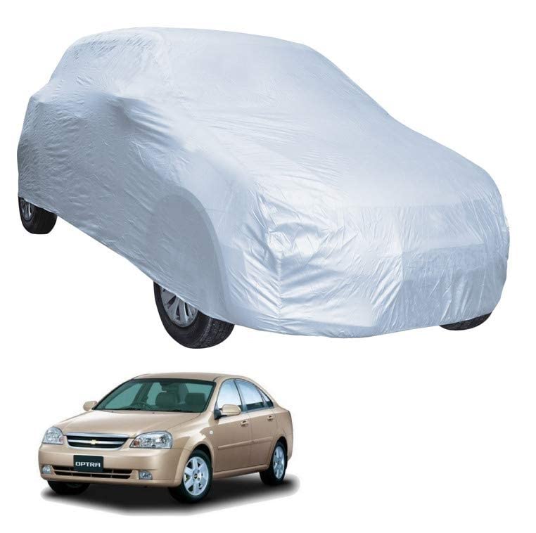 Image of Auto Hub Car Cover Compatible with Chevrolet Optra with Weather Proof, Triple Stitched, Optra Car Cover- Plain Silver