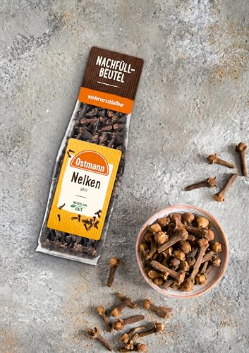Ostmann Gewürze - Nelken ganz | Zum Würzen von Marinaden, Saucen und Glühwein | Zum Nachfüllen der Streudose | Wiederverschließbare Verpackung | 35 g im Beutel