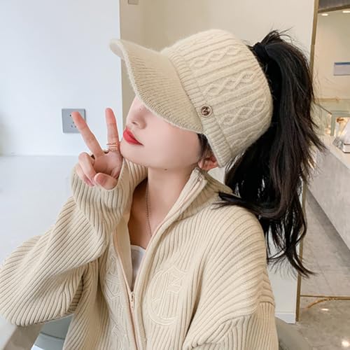 Gorro tejido Epsion para mujer con visera y diseño para high bun miniatura 2