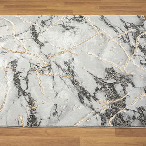 Tapete decorativo moderno 8x10 Ivory Gold miniatura 3