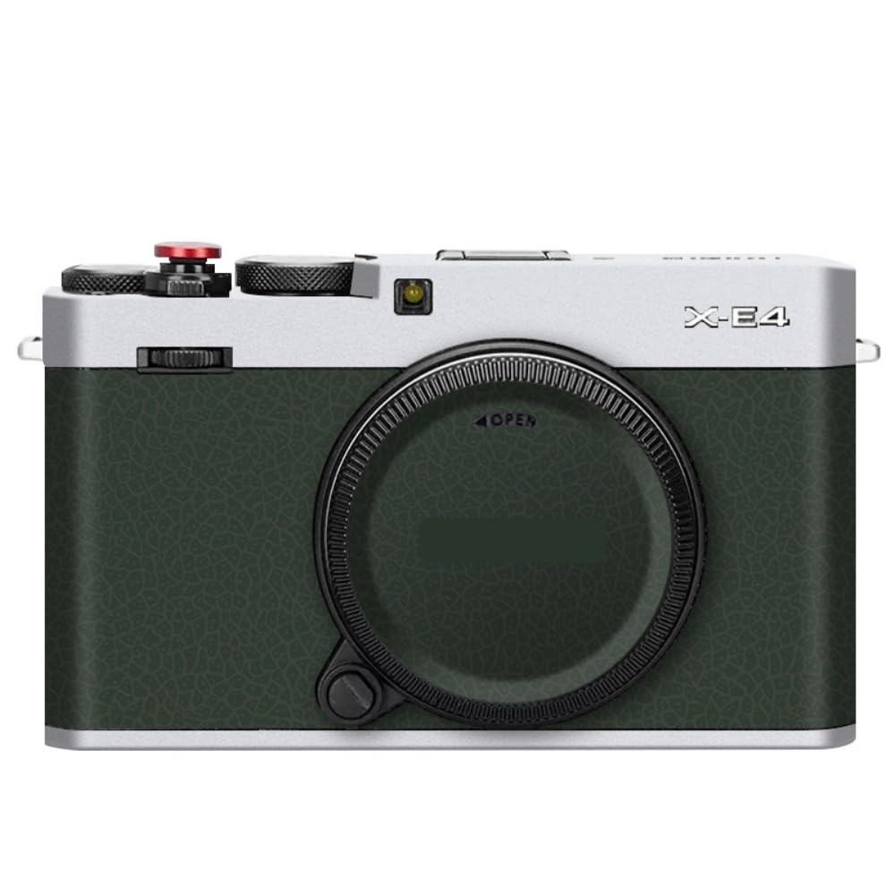 Protector FujiFilm X-E4 para fotografía callejera en transparente y cuero verde 7