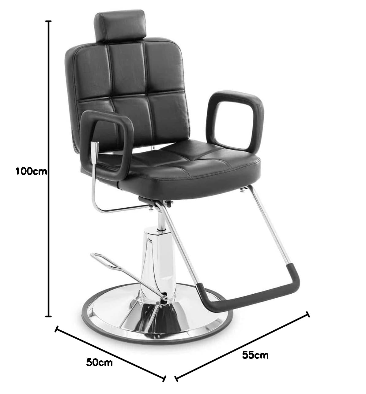 Physa Physa Keswick - Sillon Peluqueria, Silla de peluquería (52 – 64 cm, 150 kg), Color Negro