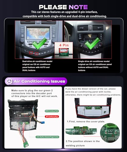 Image of [4+128G] Android 15 Car Radio Stereo for Honda Accord 2003-2007 with Wireless CarPlay & Android Auto, 10.1 Inch in-Cell Screen Car Auido with AHD Backup Camera GPS WiFi FM RDS Radio EQ SWC