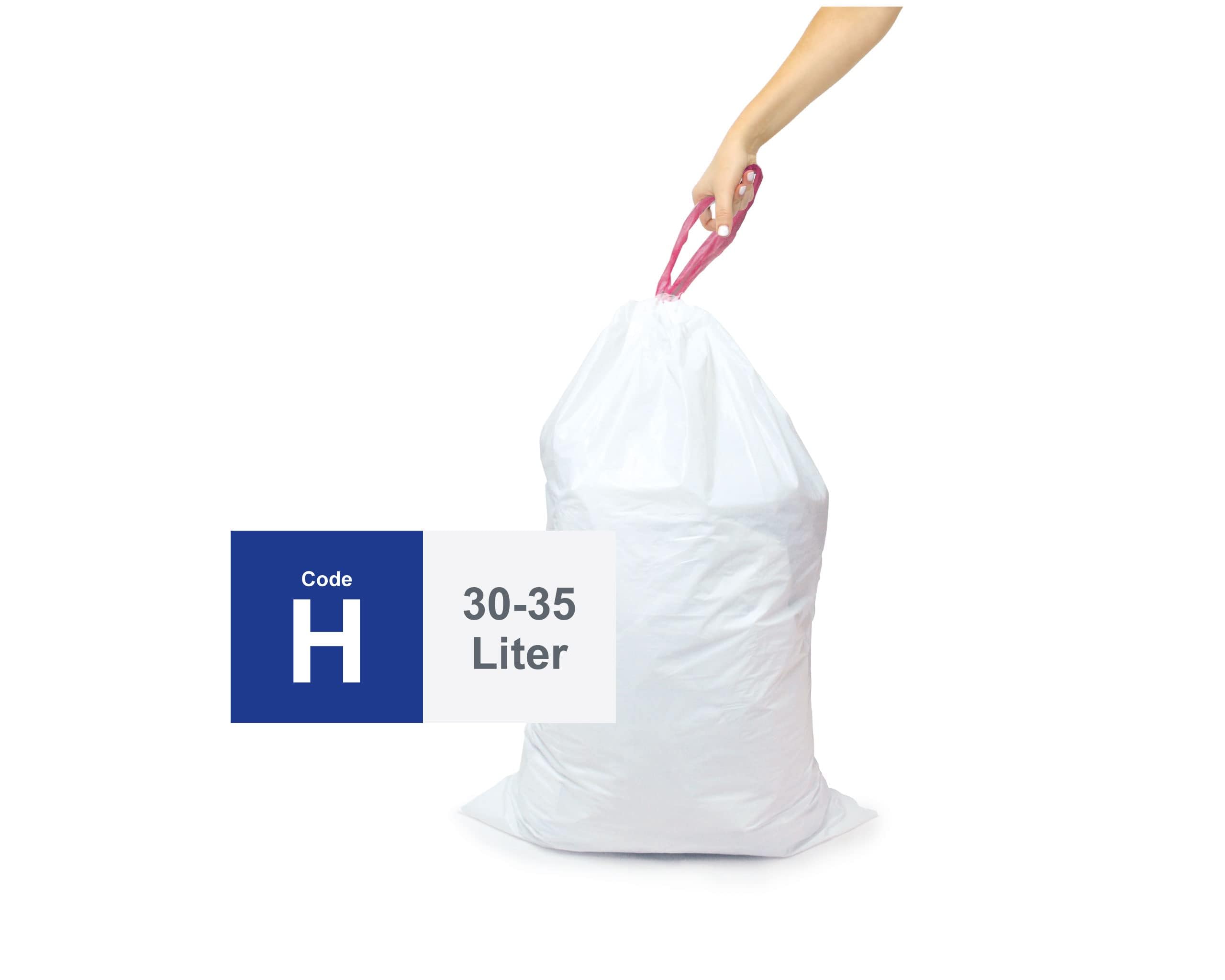 Kompatybilne z kodem H – 200 sztuk trwałe plastikowe worki na śmieci ze sznurkiem – kosze na śmieci o pojemności 30–35 litrów – wyprodukowane w USA
