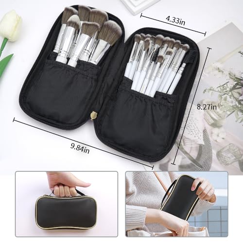 Makeup Brush Set 22Pcs Professional Makeup Brushes Foundation Blush Angle Eyeliner Blending Concealers Eyeshadow Brush Premium Synthetic Makeup Brush Set with Brush Bag - Image 3