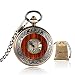 Vintage Bronze Wooden Mechanical Pocket Watch Roman Numerals Creative Carving Flower Dial Luxury Pendant