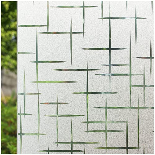 Vinilo decorativo para ventana patrón cruz 17.7x78.7 pulg