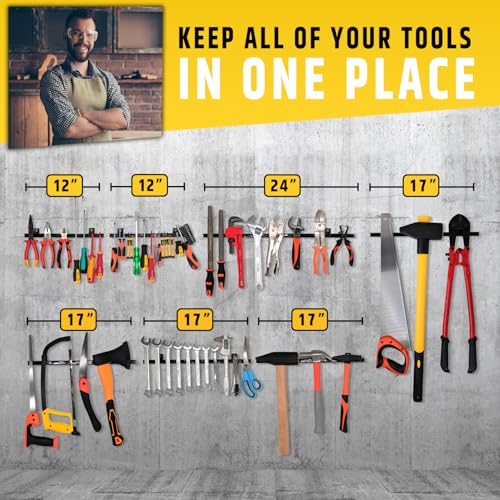 2434 heavy-duty magnetic tool holder upgraded version - extremely powerful magnetic pull force to hold heavy tools - professional space-saving magnetic bar - tool organizer rackstrip