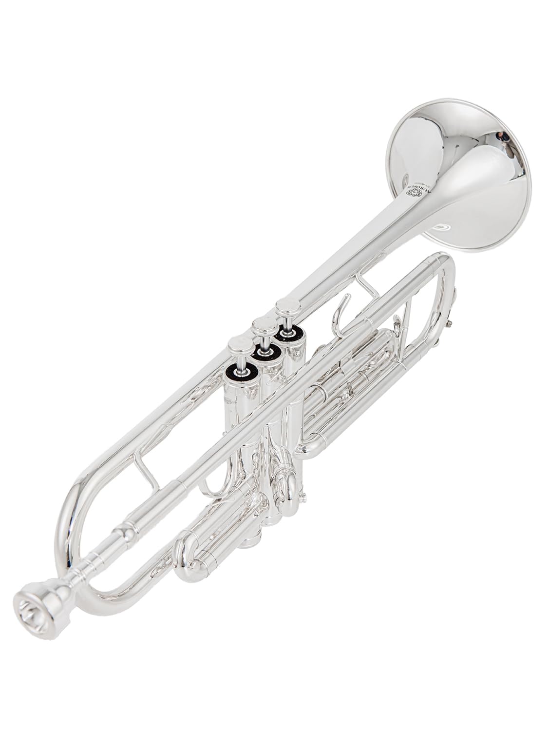 Ensemble de trompette standard en si bémol plaqué argent pour débutant en laiton avec étui rigide et kit de nettoyage 7C embouchure et gants