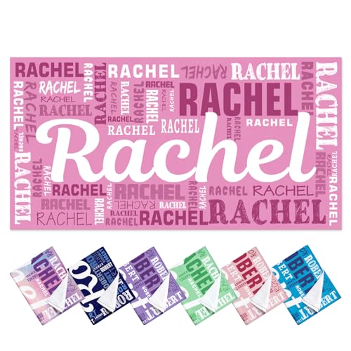 Yopicks Personalized Beach Towels for Kids Custom Beach Towel with Name Microfiber Super Soft Quick Dry Customized Beach Towels for Travel Pool Vacation Personalized Easter Gifts for Kids-Pink