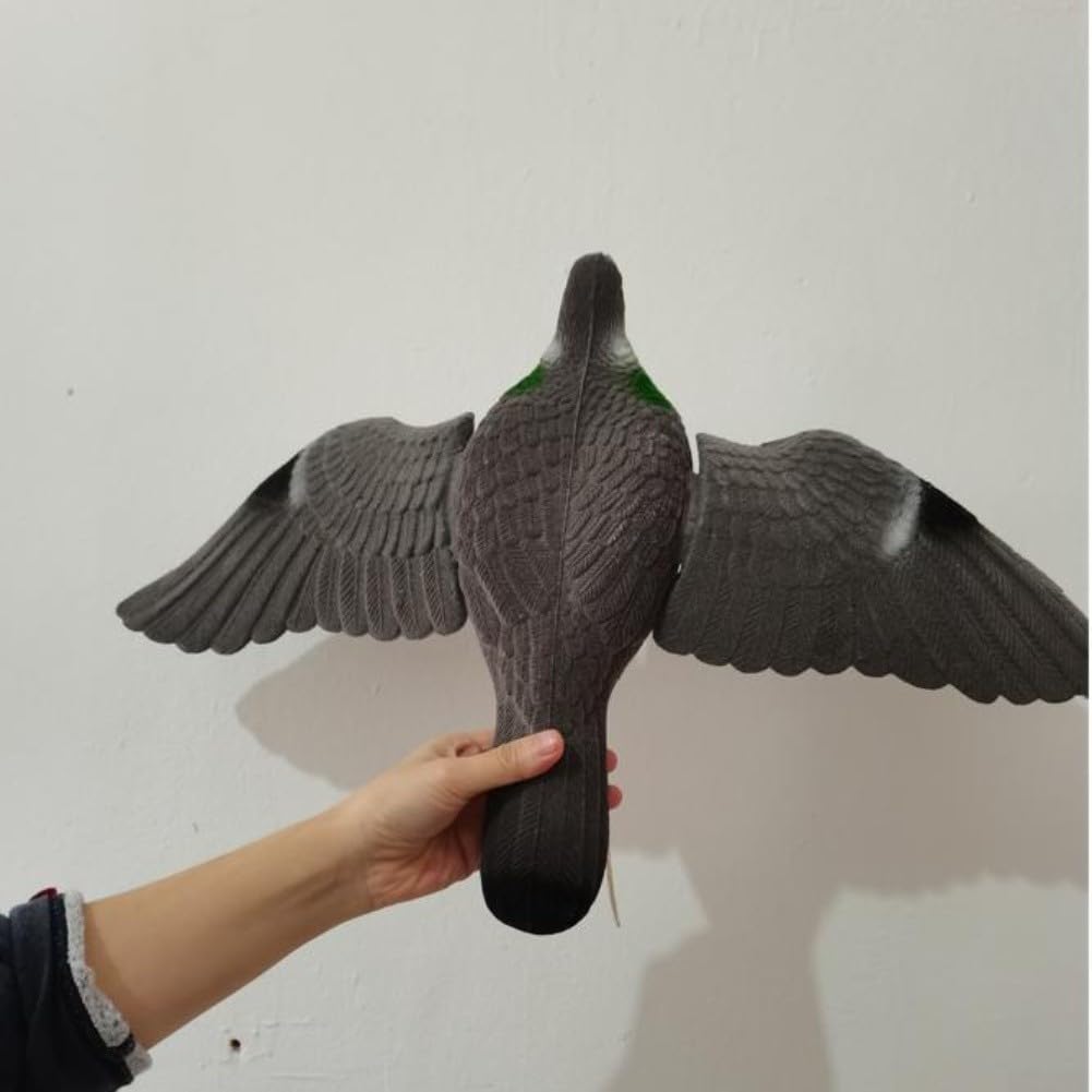 Realistische Vogelabschreckung mit großen Flügeln, Kunststoff-Schreckkrähe für die Jagd im Freien, abnehmbares Hängeseil für Garten, Balkon, Terrasse, Schädlingsbekämpfung, wetterfestes Vogelgerät