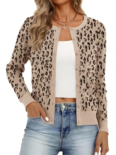 Bellcoco Cardigan Sweaters for Women Lightweight Crew...