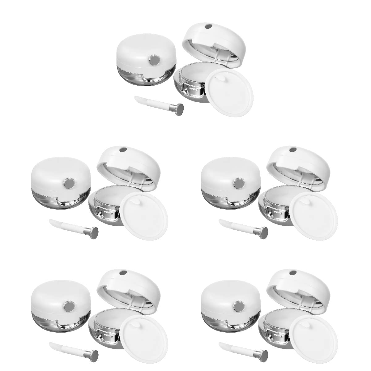 Beaupretty Travel Containers 10 Pieces Plastic Lips Balm Jars Empty Lip Mask Holder Box with Silicone Lip Brush Mirror Refillable Lipstick Pot for Home Travel Plastic Container