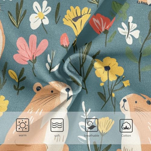 Wusikd Capybaras Girls' Underwear Cotton Flowers Girls Briefs Soft Toddler Underwear 2T3