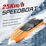 C168 RC-Boot, 2,4-GHz-RC-Hochgeschwindigkeits-Rennboot, 25 km/h, Antikollision, Rumpf-180-Grad-Rolle, doppelt wasserdicht, für Lake Pool Sea Geschenk für Kinder Jungen Mädchen Gelb