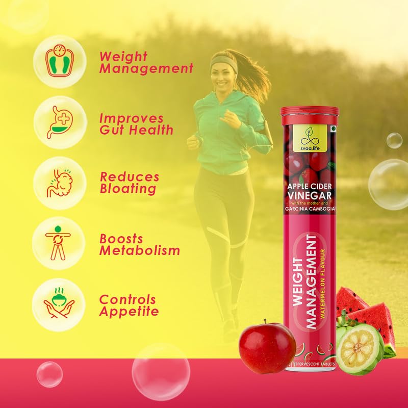 Image of svaa.life Apple Cider Vinegar (ACV) Effervescent Tablets (84 Count (Pack of 4), Watermelon)