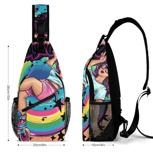 Active Roller Skating Rolling Sling Backpack Crossbody Bags with Pocket for Women And Men Chest Bag for Travel Hiking2