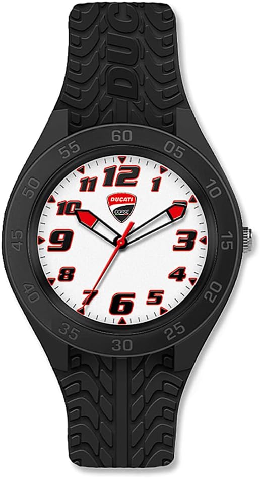 Ducati Apretón Reloj de Pulsera de Silicona Negro