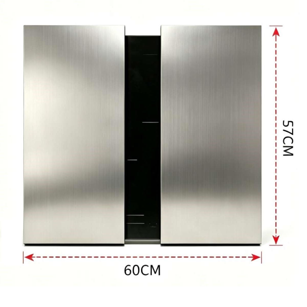 Cubre Vitroceramica en Acero Inoxidable (NO GAS), Vitrocerámica, Juego de 2 piezas Tapa cocina induccion, Protector de Encimera, 57x60x2,5 cm