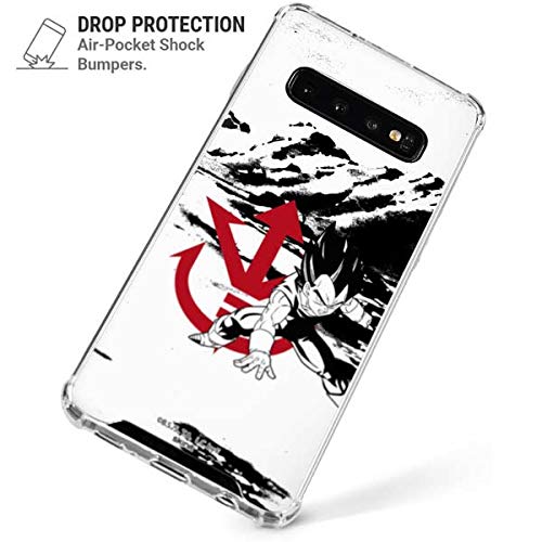 Skinit Clear Phone Case Compatible With Samsung Galaxy S10 - Officially Licensed Dragon Ball Z Vegeta Wasteland Design #TOP2
