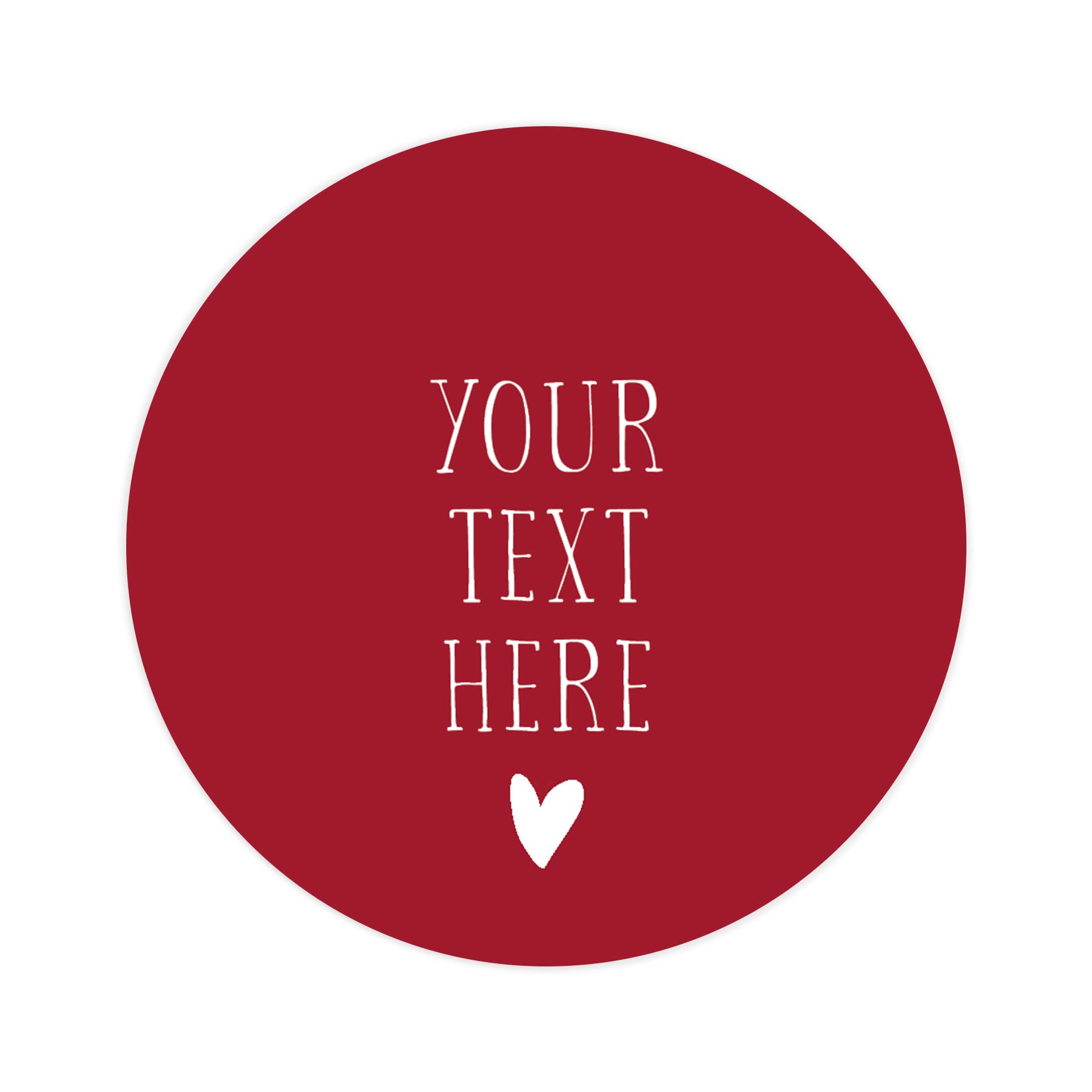 Personalised Your Text here Stickers for Wedding Stationery | Custom Named Favour/Favor Printed Round Sticker Colours Pink Purple Black red Green Navy Light Blue Cream (Red) โ image 1