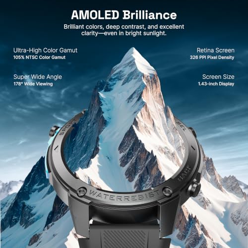 CrossBeats Armour Summit Premium Rugged Smart Watch Black - Image 5