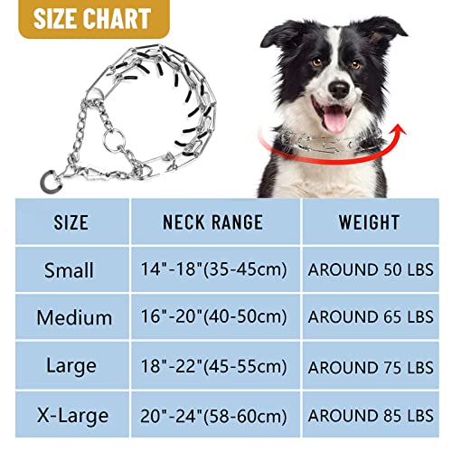 Dog Prong Collar, Adjustable Stainless Steel Pinch Collar Links, Training Collar Quick Release No-Choke Chrome-Plated… - Image 4