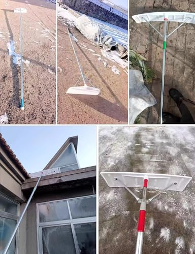 Grabie dachowe, grabie dachowe – aluminiowe narzędzie do usuwania śniegu z ostrzami 58 cm, 77,5 cm, wysuwane drążki dla wydajnego odśnieżania dachu, idealne dla właścicieli domów i sprzątania w zimie