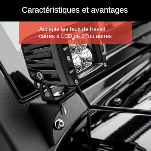 Fixation stable pour phare sur pare-brise sans vibration de nuit - 4