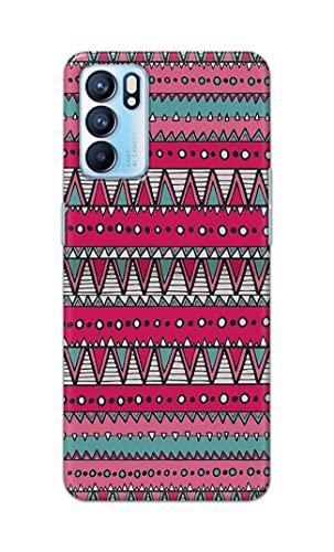 Image of Printed Hard Back Cover Case for Oppo Reno6 5G | Oppo Reno 6 5G Back Cover (Geometric Vintage Pattern) -1803