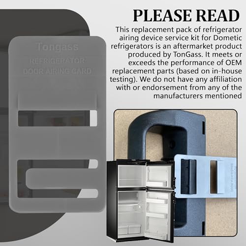 Image of TonGass (2-Pack, Grey RV Refrigerator Airing Device Service Kit | Exact Replacement Door Prop Clip Compatible with Dometic Model DM26XX and DM28XX (6-8 Cubic feet Model)
