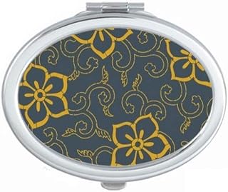 Chinese Japanese Style Asia Leaves Flowers Mirror Portable Fold Hand Makeup Double Side Glasses