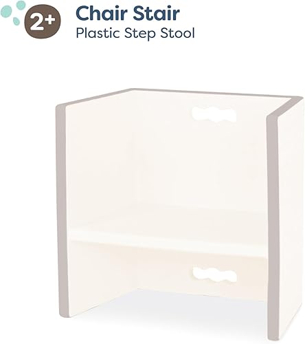 Miniatura 3 de B. toys Taburete y silla 3 en 1 para niños pequeños - Blanco marfil - Diseño duradero y ligero - Muebles para niños en edad preescolar de más de 2