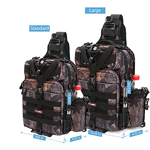 Yvleen Fishing Tackle Backpack Storage Bag，Water-Resistant Fishing Backpack With Rod Holder，Fishing Gear Bag Gift For Men #TOP2