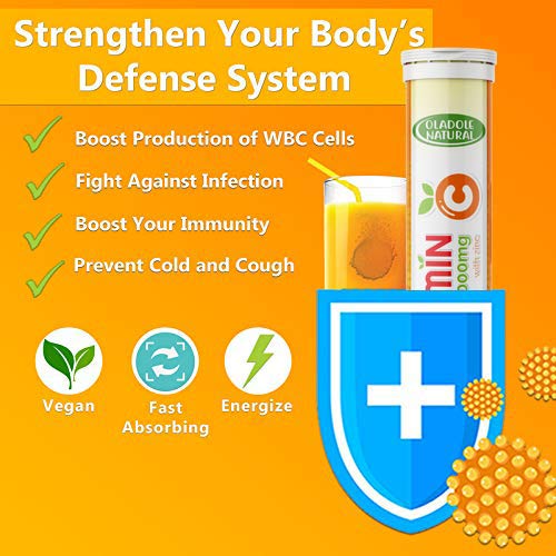 Oladole Natural Vitamin C 1000mg effervescent + Zinc Dissolvable