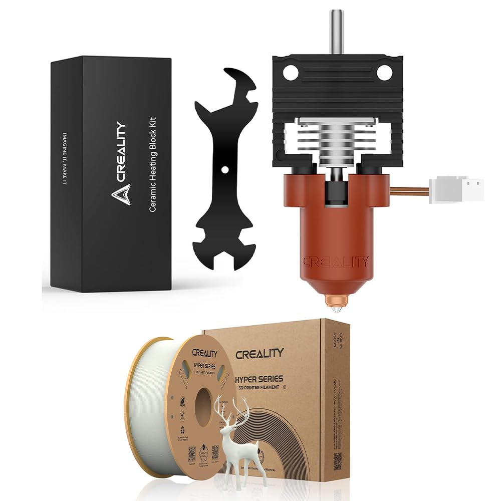 Creality K1，K1 Max，K1C Hotend + Creality 3D Printer Filament Hyper PLA Filament (1KG,White)