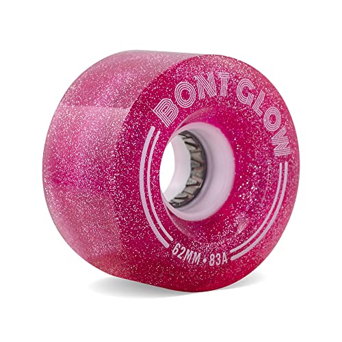 Bont Skates - Glow Light Up Led Quad Roller Skate Wheels - Luminous Recreational Street Outdoor Skating - 62X35Mm 83A - Pack Of 4 (Love Letter Pink) #TOP1