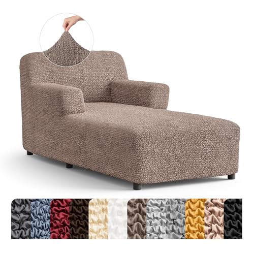 PAULATO BY GA.I.CO. PAULATO BY GA.I.CO. Stretch Chaise Lounge Slipcover 1-Piece Non-Slip – Soft Elastic Lounge Chair Covers – Furniture Protector Washable - Soft Taupe (with Armrest 32"-48" Wide) sold by Mamma Mia Covers - Amazon