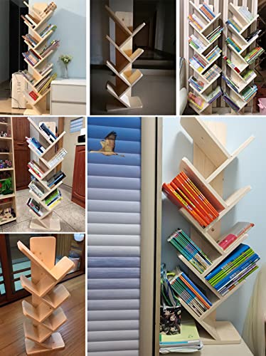 Kanduo Revistero Independiente Revistero con Soporte de Suelo de Madera Vintage, Estante de exhibición de folletos periódicos de árbol, Organizador de Varios Niveles Soporte de Suelo(S) - imagen 2