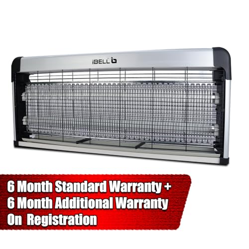 Image of IBELL 202IK Insect Killer Machine 40W Bug Zapper, Energy Saving, Aluminium Body & UV Bulbs, Fly Catcher for Home, Hotels & Offices, Insect Control (Grey)
