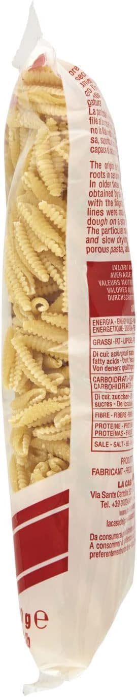 La Casa Del Grano Malloreddus medi Pasta di semola di grano duro medi Pasta de sémola de trigo duro, 20 x 500 g + polpa italiana gourmet 400 g