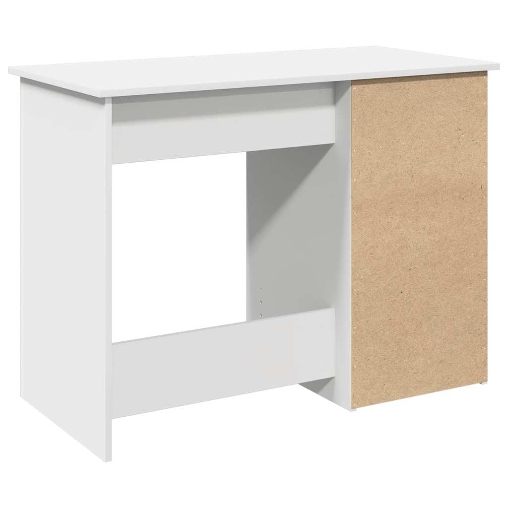 Scrivania Bianca in Legno Ingegnerizzato, 102x50x75 cm | Tavolo PC per camera da letto, studio e soggiorno, con ampio spazio per documenti e sicurezza anti-ribaltamento.