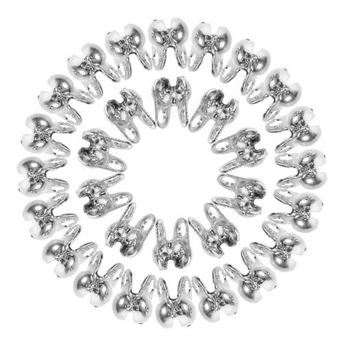 KALLORY 150Pcs Plated Crimp Bead Covers for Jewelry Making End Buckles Knot Covers and Connector Clasps for DIY Necklace and Bracelet Crafting