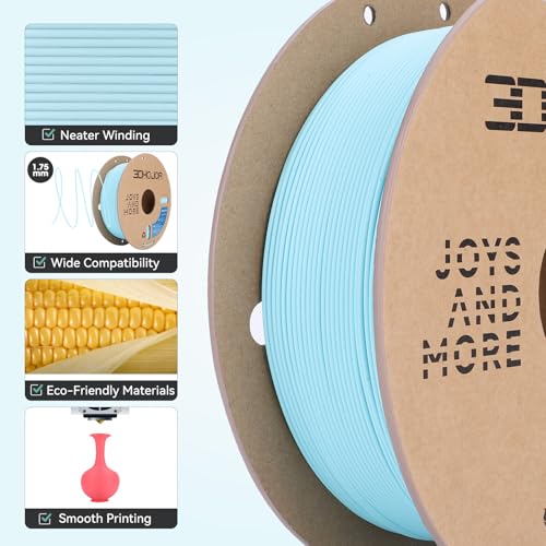 Image of 3DHoJor Matte PLA Filament 1.75mm Light Blue, PLA 3D Printer Filament, 1kg Spool (2.2lbs) PLA Filament, Fit Most FDM 3D Printer