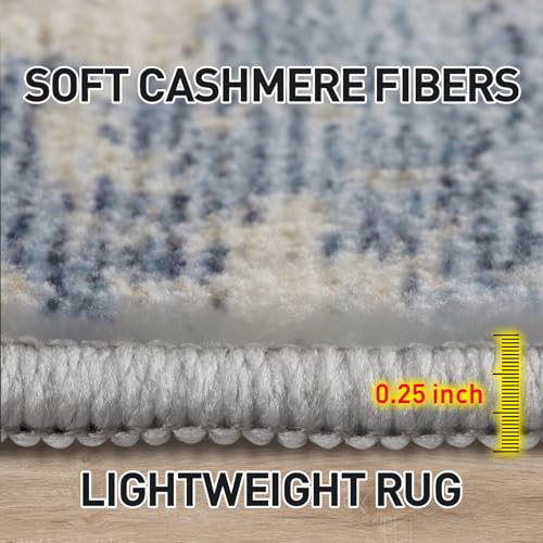 4x6 Area Rugs Washable Rug: Modern Abstract Living Room Rug Soft Anti-Skid Thin Carpet Indoor Floor Non-Shedding Carpets for Bedroom Dining Room Farmhouse Nursery Home Office - Blue Gold