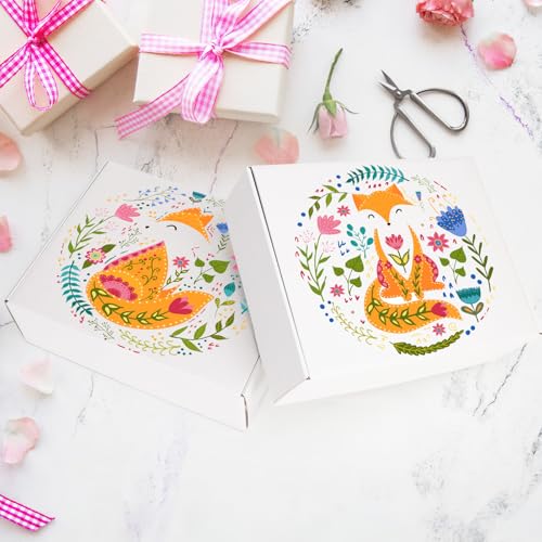 Image of RLAVBL 13x10x4 Shipping Boxes Set of 15, White Corrugated Cardboard Mailer Box for Packing, Mailing, Business